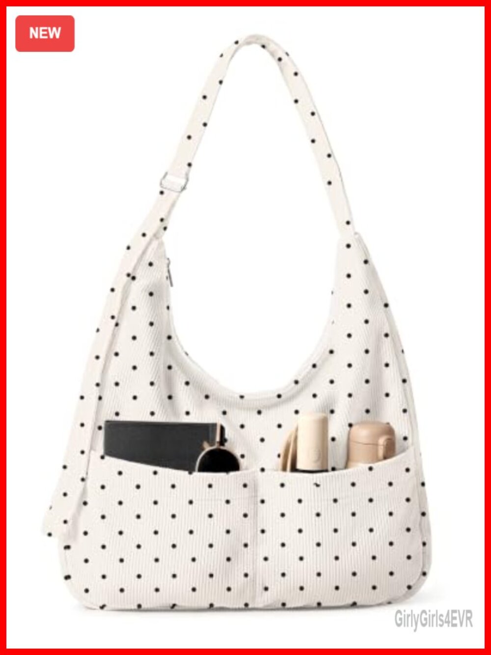Large Corduroy Hobo Bag Women Slouchy Crossbody Tote Shoulder Bag with Zipper